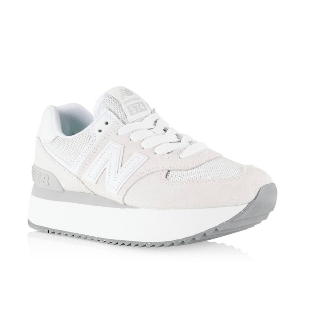 New Balance 574+ Suede & Leather Platform Sneakers